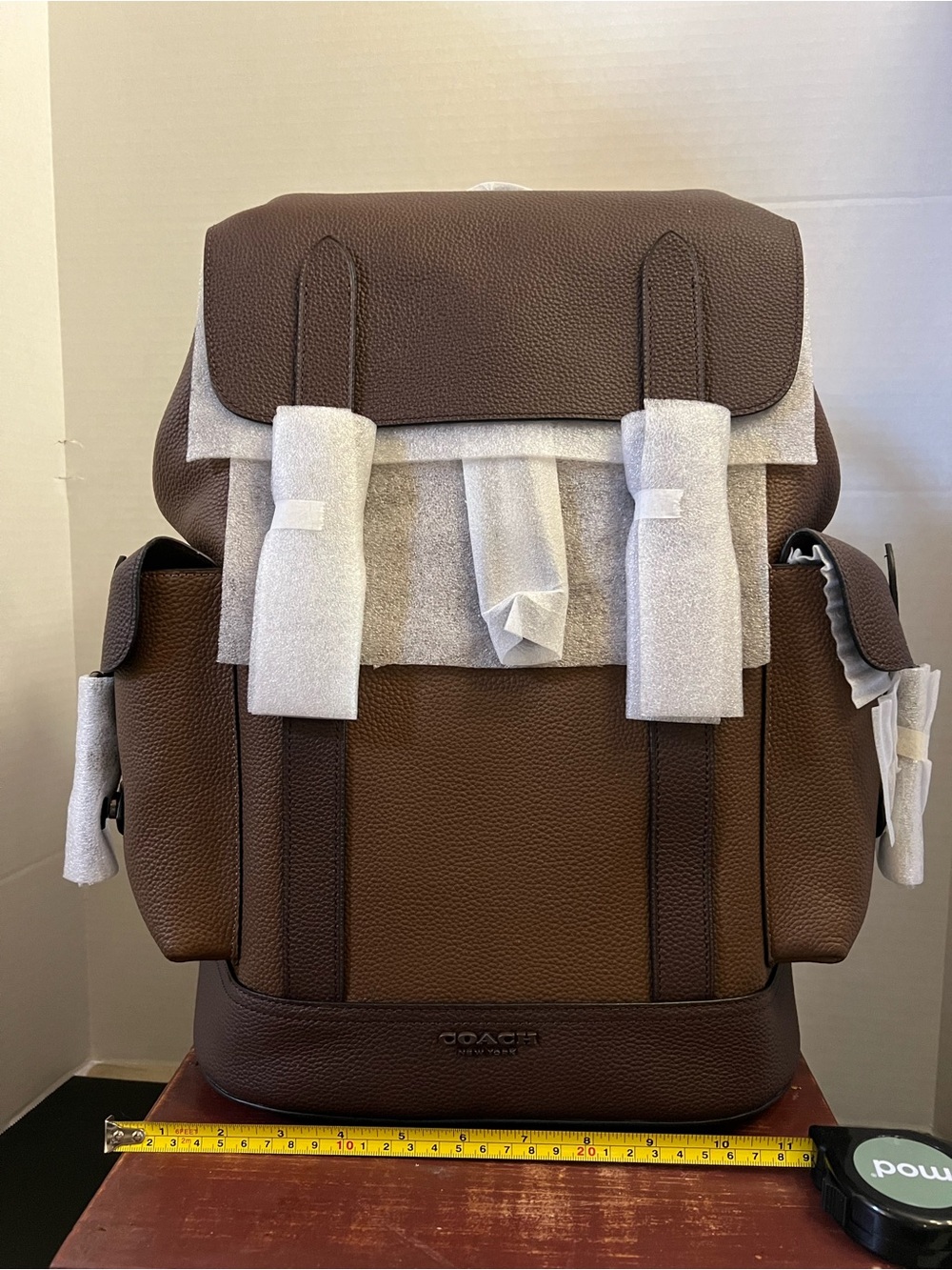 Coach Men's Dark Brown Leather Backpack